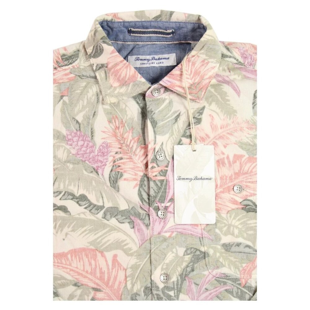 Tommy Bahama Coastline Cord Lush Vines Shirt Men's Large Sweet Chili - Picture 3 of 9